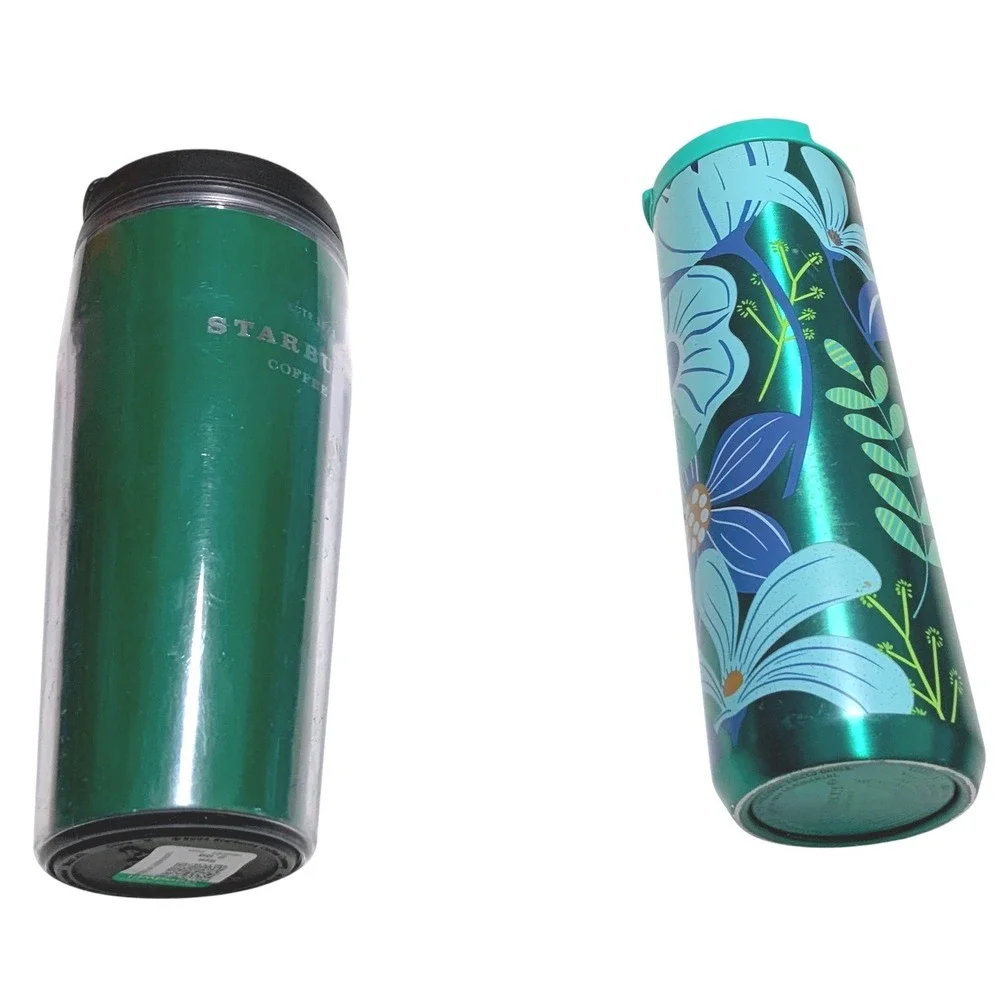 Set of 5 STARBUCKS tumblers and cups‎ with lids & straws